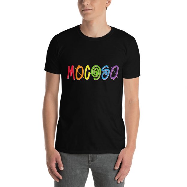 "Mocoso" Colours - Black Short-Sleeve Unisex T-Shirt - Imagen 2